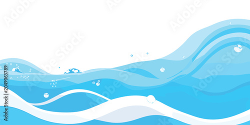 Foto Abstract blue water wave splash background vector illustration