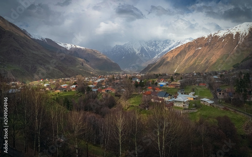 Canvastavla The mountainous village of Sioni, located in the Kazbegi municipality of Georgia