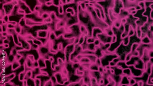Swirling magenta and neon fluid shapes on black background, suitable for backgrounds, posters, digital art, and modern designs.