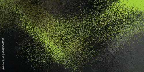 Obraz na plátně Green and Black Abstract Powder Explosion on Dark Background.