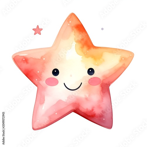 Pink pig plush toy with star decorations isolated on white.