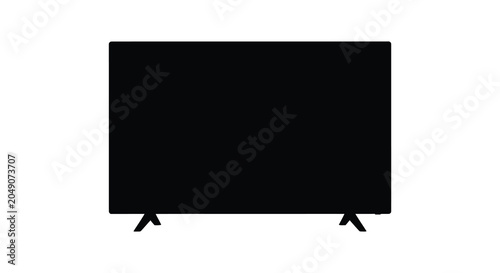 Schilderij op canvas Flat screen Television Silhouette On White Background