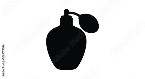 Bild auf Leinwand Perfume bottle with atomizer black silhouette fragrance