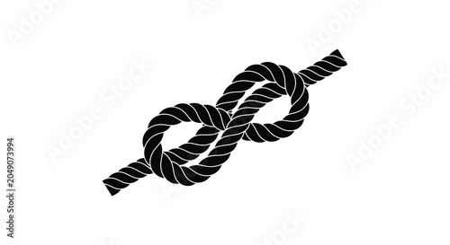 Twisted Rope With Figure Eight Knot Black Silhouette