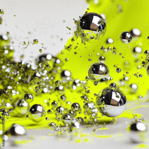 Close-up of water droplets splashing on vibrant green surface