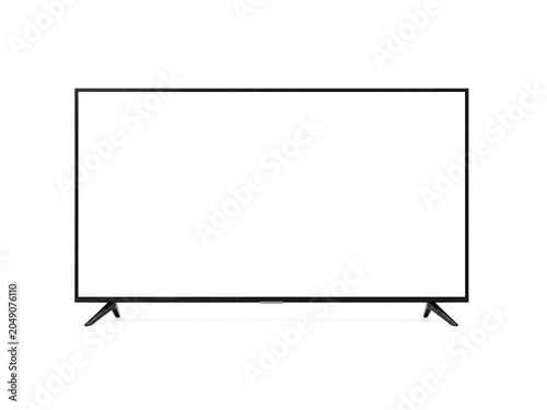Modern flat screen television isolated on white background