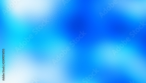 Vibrant deep blue and cyan color gradient abstract background with heavy noise grain texture creating a dynamic moody backdrop for