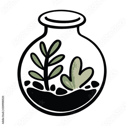 vector illustration of a vase with flowers