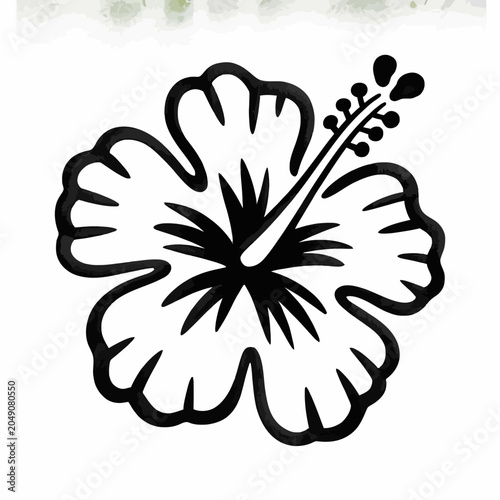 black and white flower