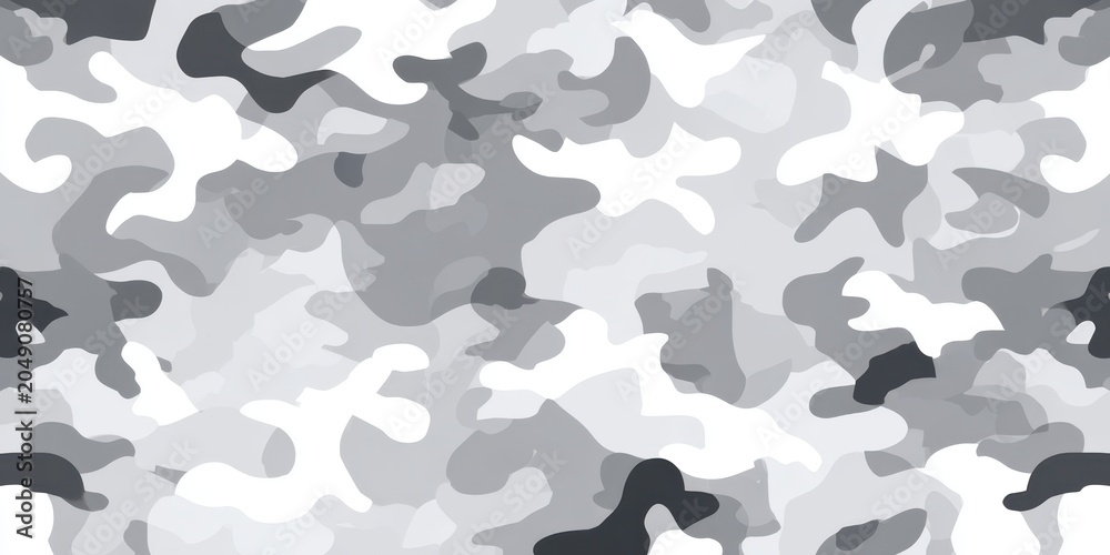 Seamless grey and white military camouflage pattern texture background with camouflage military background seamless tactical abstract backdrop monochrome material wallpaper protection
