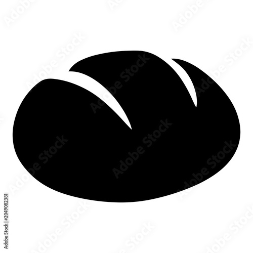 Fresh loaf of bread bakery product icon with breakfast nutrition illustration