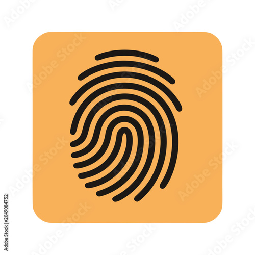 Fingerprint identification icon, symbol of security and personal verification, digital identity concept