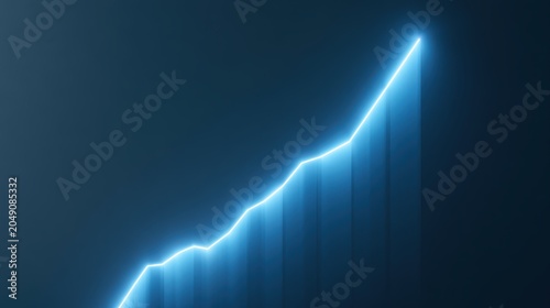 AI startup boom, glowing financial growth chart