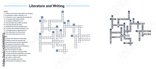 Tablou pe pânză Crossword puzzle about technology and internet concepts for adults