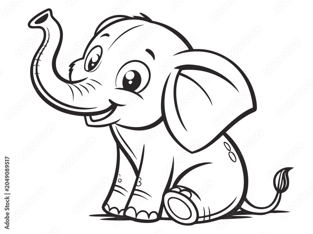 Fototapeta premium Cute baby elephant cartoon character , vector illustration
