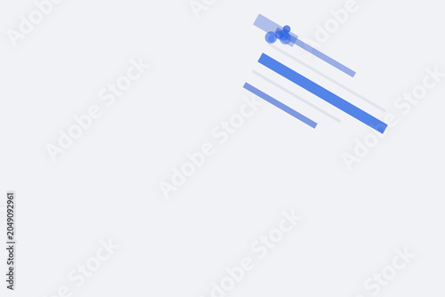 Photos Vibrant blue and subtle gray lines with small circles create an energetic, abstract composition, conveying a sense of speed or digital connectivity on a light background