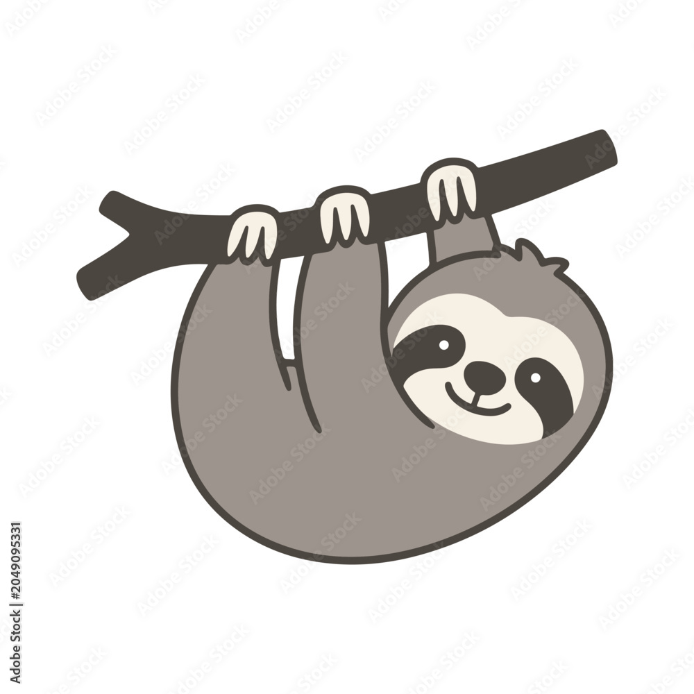 Fototapeta premium Sloth cute. Cute character illustration color