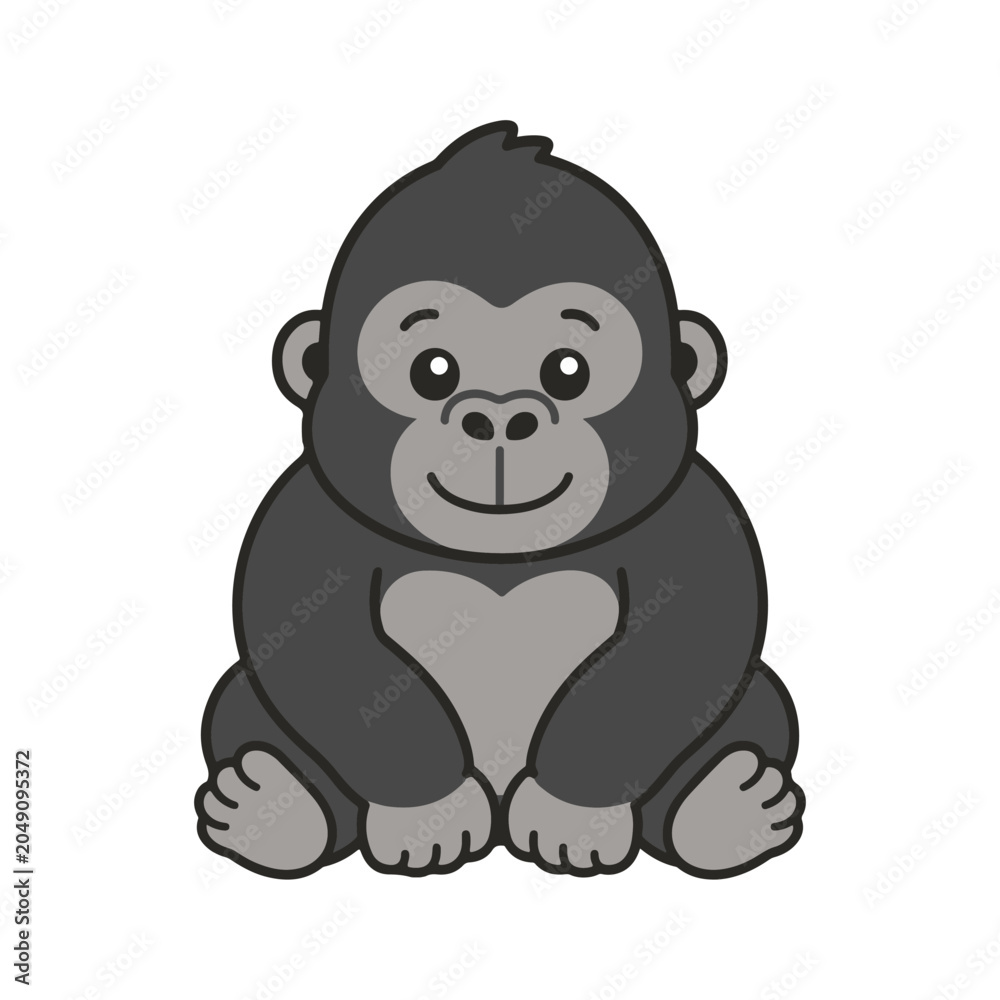 Obraz premium Gorilla cute. Cute character illustration color