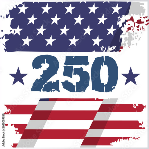 Happy 4th of July, 250 anniversary Independence Day American USA patriotic banner, greeting poster, card, background, web, cover, label, layout  print holiday information, party, celebration