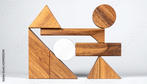 Wooden geometry forms abstract balance, radiating resilience, clarity, and transformation; a vivid emblem of design, symmetry, and creativity within natural harmony.