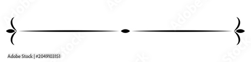 Vintage dividing line for text, website, black, PNG available, vecto