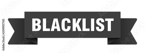 Fotografía blacklist ribbon isolated on transparent background