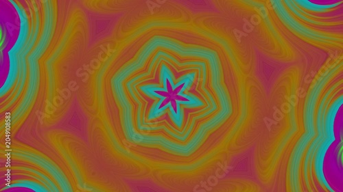 Colorful radial kaleidoscope flower pattern with seamless abstract motion loop