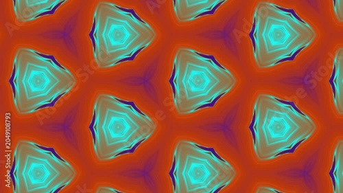 Colorful geometric crystal pattern with flowing abstract motion loop