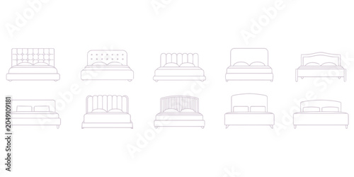 Foto Comprehensive collection of various bed types and headboard designs for bedroom layout