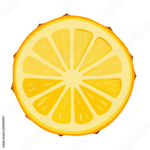 Flat illustration of a fresh lemon slice