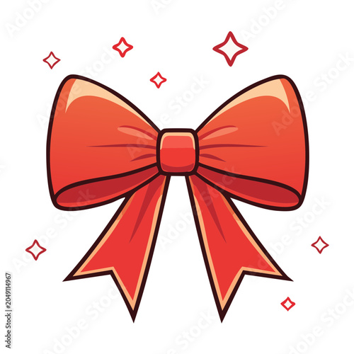 Red bow with sparkles
