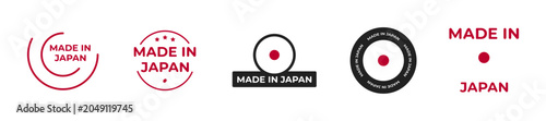 Tableau sur toile Made in Japan badge icons