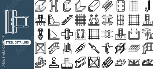 Tablou pe pânză Metal Fabrication Welding outline icon set