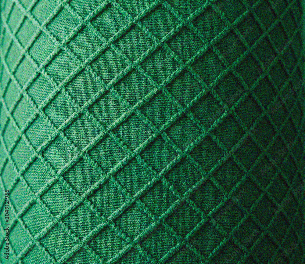 Fototapeta premium Green Quilted Diamond Pattern Fabric