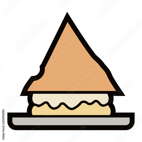 Pie slice icon in flat vector style isolated on white background.