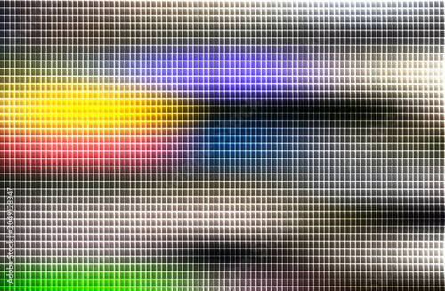 A vibrant display of colorful lights creates a mesmerizing pattern on a screen.