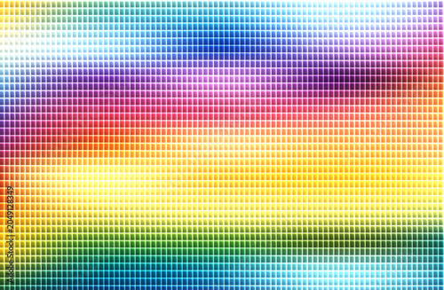 Vibrant colorful pixelated pattern stretches across the digital canvas