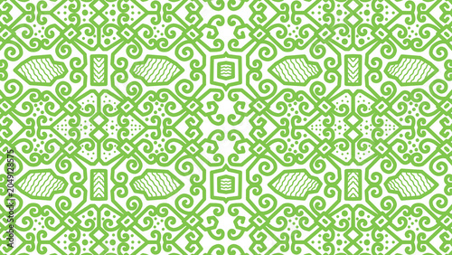 Green ornamental geometric pattern background