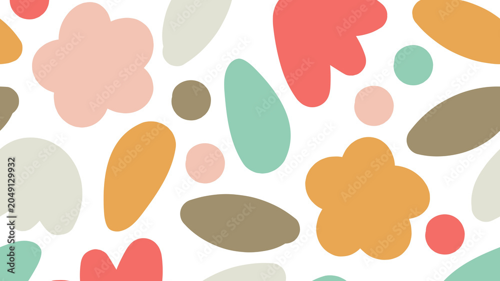 Fototapeta premium Colorful abstract floral shape pattern