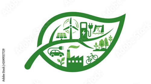 Foto Green Energy Leaf Icon