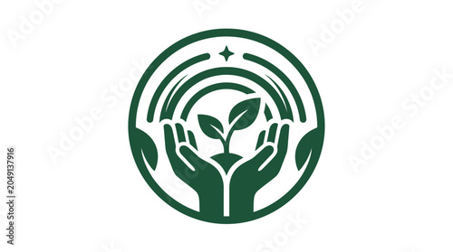 Canvastavla Hands nurturing a seedling icon