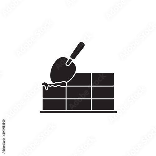 Brick wall with trowel icon