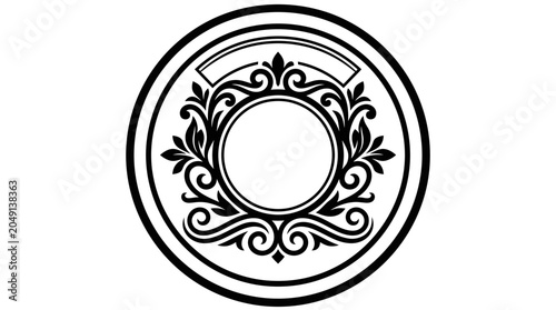 Ornate Circle Frame Emblem