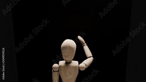 Invisible concept animation, mannequin touching mirror fading into darkness, social invisibility and feeling unseen, emotional isolation 3D render