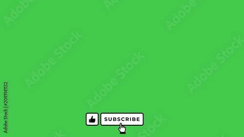 Like subscribe and hit the bell icon animation on green screen background