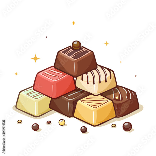 Pile of assorted chocolates and truffles