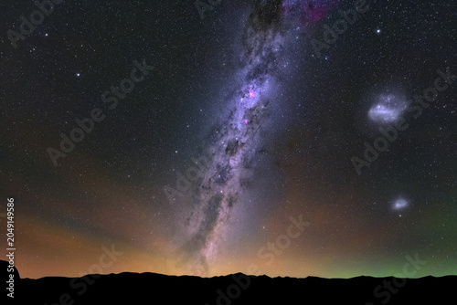 Milky Way and Magellanic Clouds in Southern Hemisphere