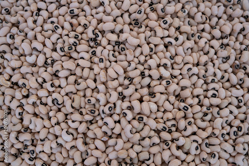 Close-up background of black-eyed pea beans texture