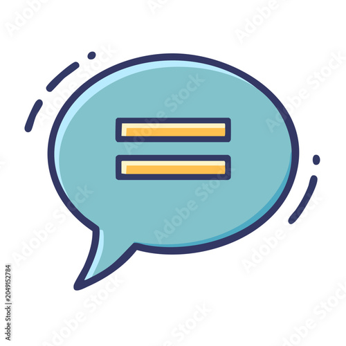 Speech bubble icon with equal sign