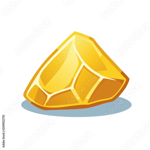 Yellow gemstone icon with shadow